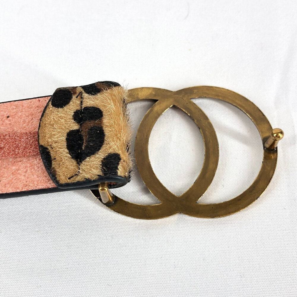 Leopard Print Man Made Material Belt 44 Inches Long - Picture 4 of 6